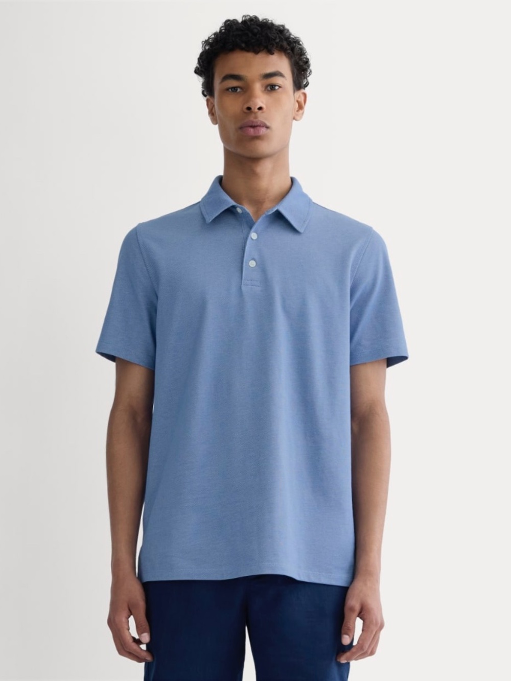 Everlane Men's Startup Polo T-Shirt in Chambray, Size 2XL, Cotton/Polyester